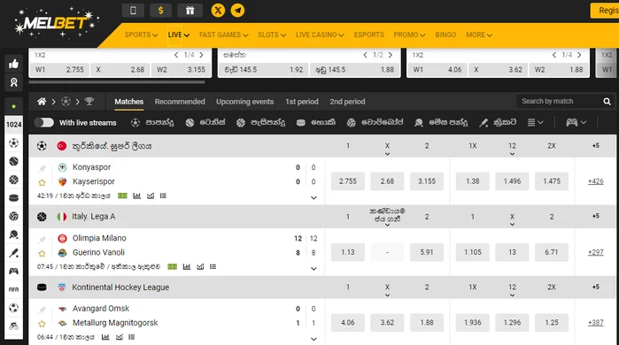 Live betting at Malbet Sri Lanka