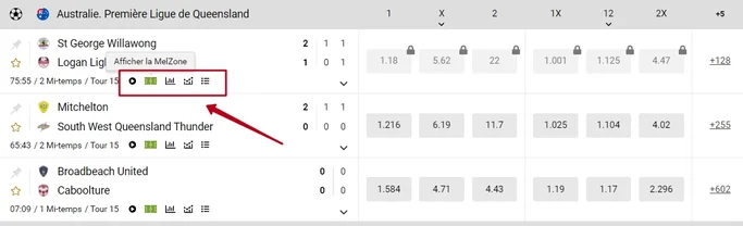 Melbet paris en direct