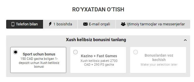 Ro_yxatdan o_tish Melbet uz com